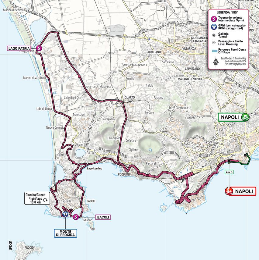Route map for stage 8 of 2022 Giro d'Italia