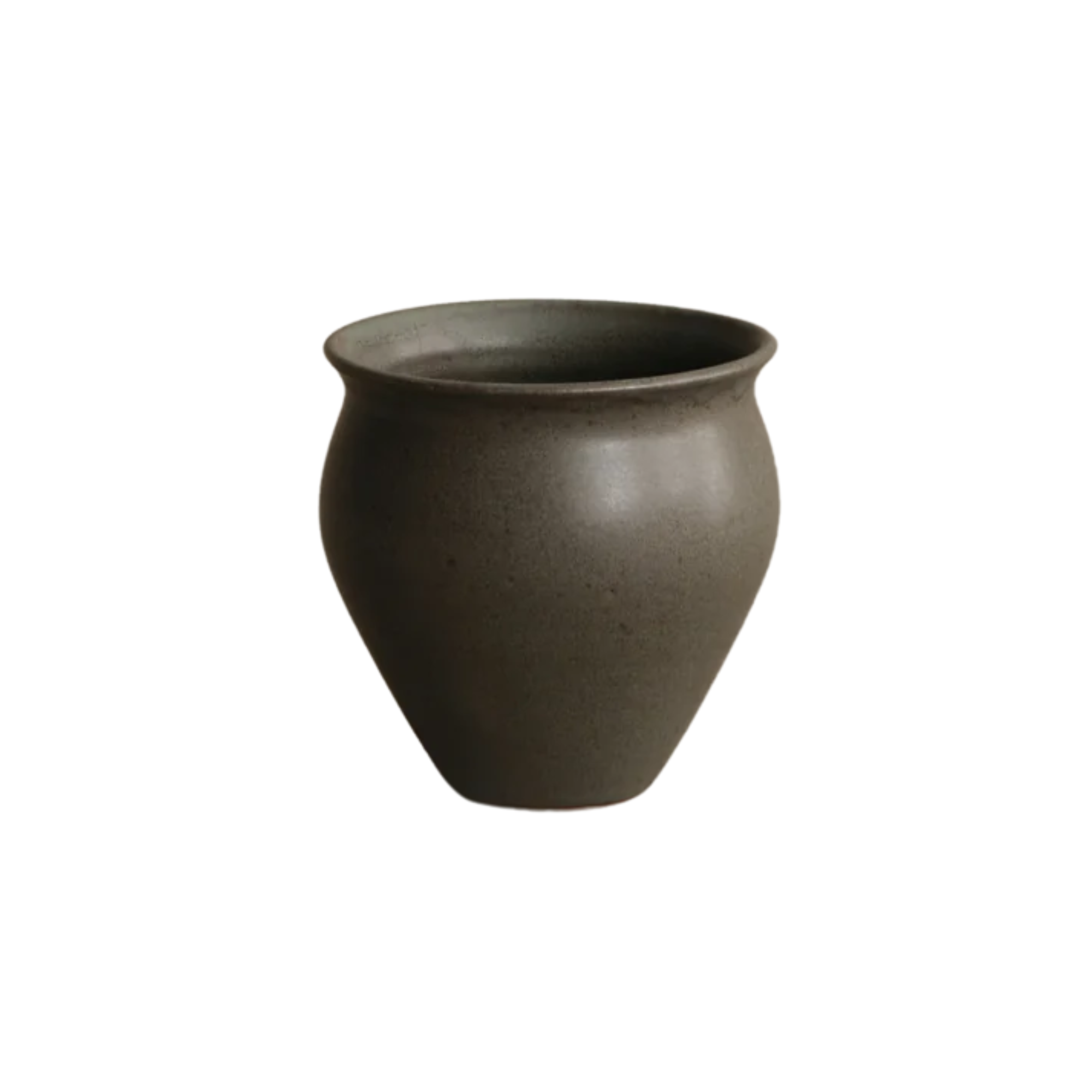 dark brown ceramic vessel