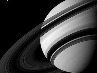 Saturn's moon and rings