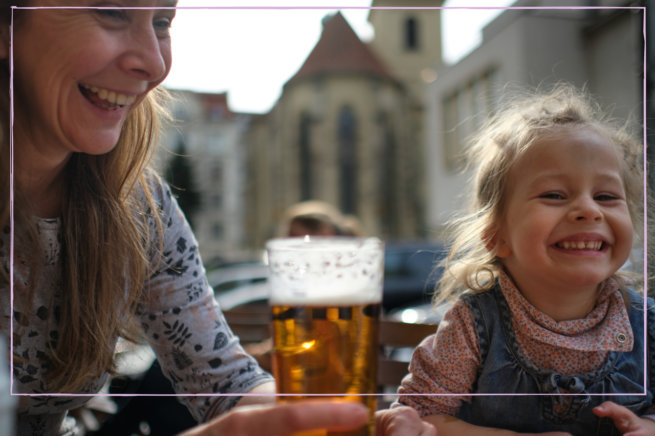 Mum in a pub with her daughter