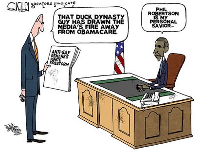 Obama cartoon Obamacare Duck Dynasty