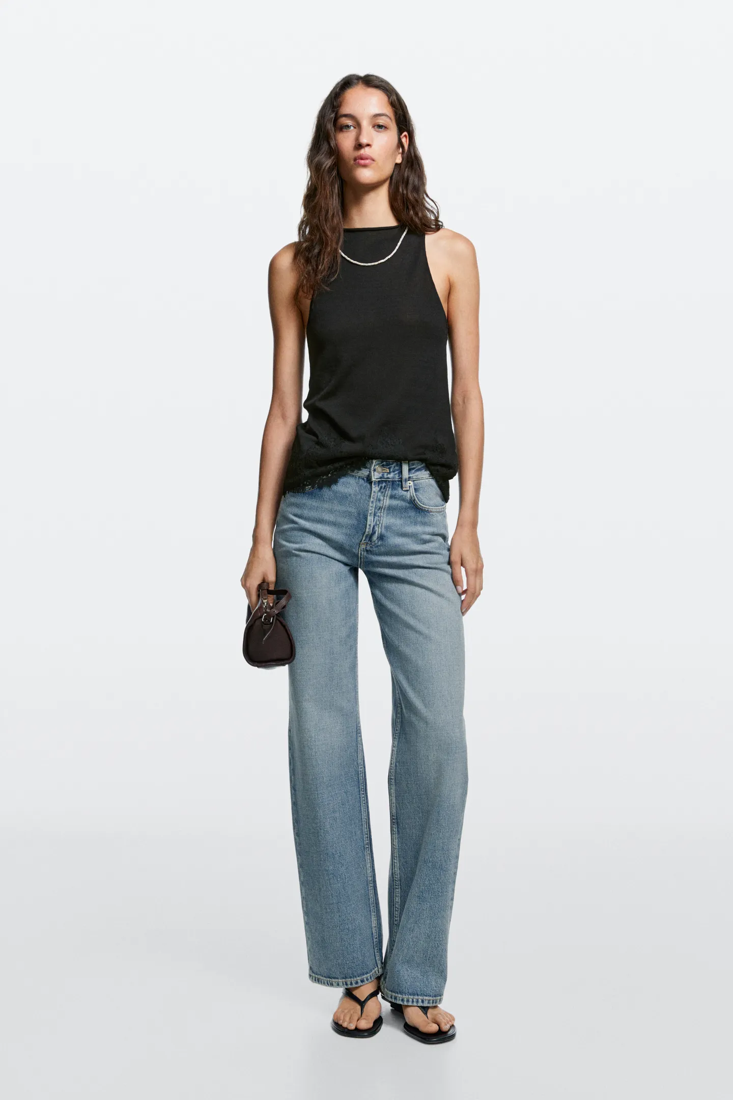 Massimo Dutti, Mid-Waist Wide-Leg Jeans
