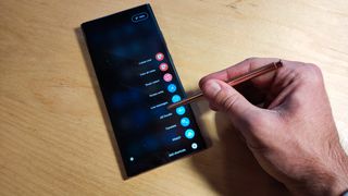 The Samsung Galaxy Note 20 Ultra 5G S Pen in action