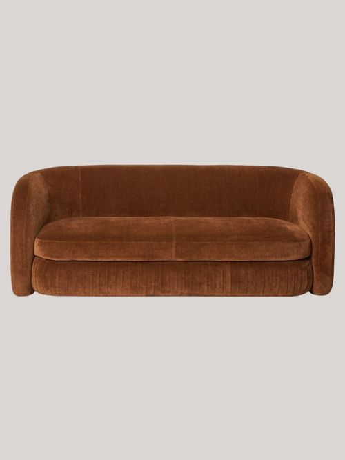 John Lewis Pleat Large 3 Seater Sofa, Soft Chenille Ginger