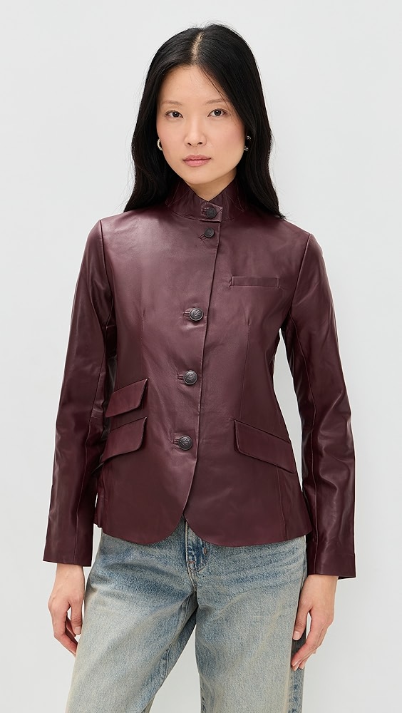 Rag &amp;amp; Bone Slade Leather Blazer