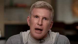 Todd Chrisley in gray hoodie interviewed for ABC News' The Chrisleys Life After Lockup