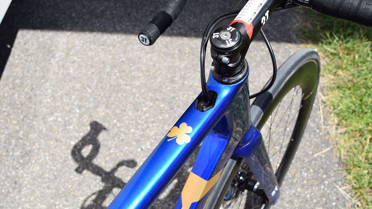 Aqua Blue Sport celebrate their Irish heritage with a shamrock on the top tube