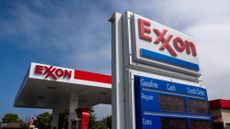 An Exxon gas station is seen in Albany, California. 