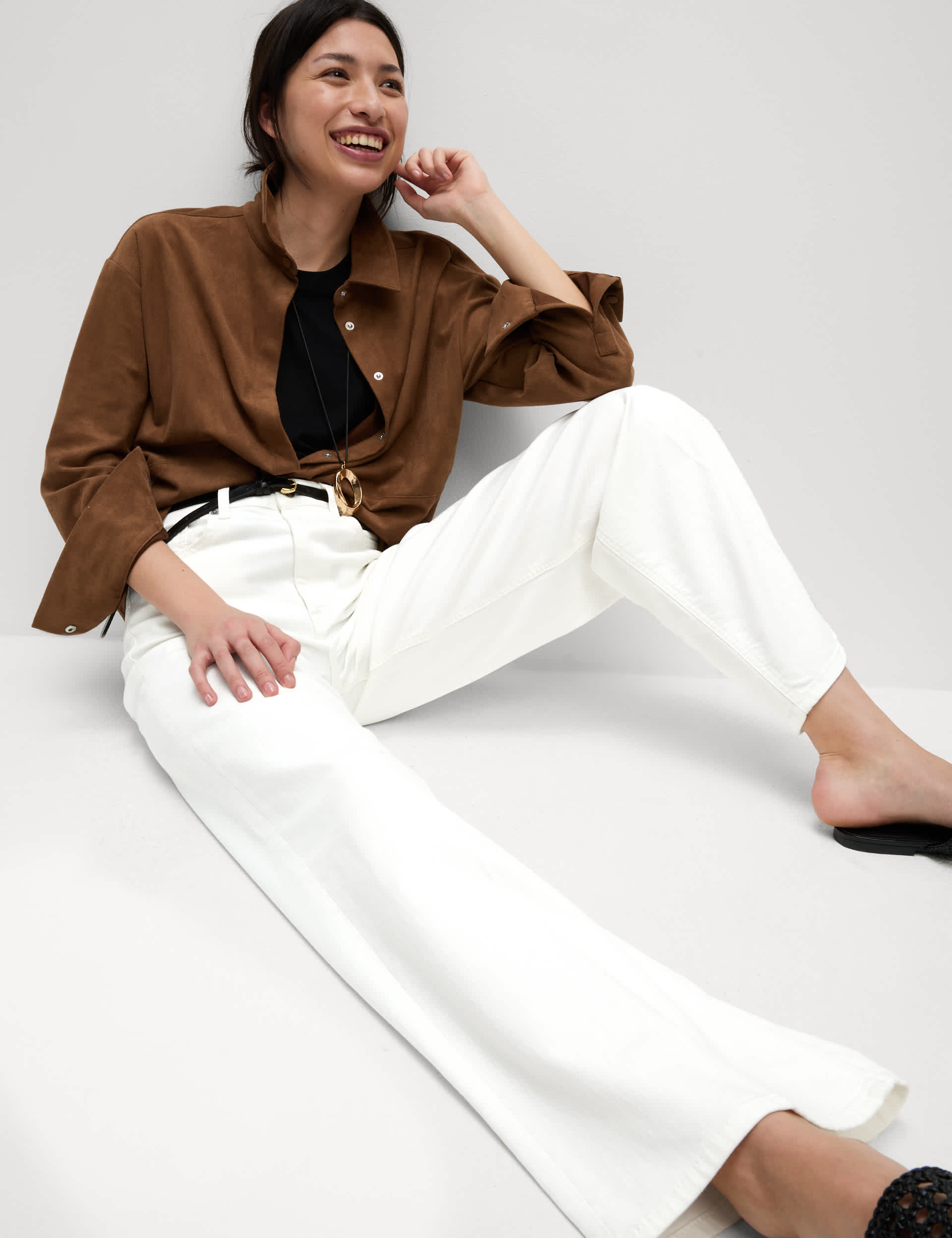 High Waisted Smart Wide Leg Jeans