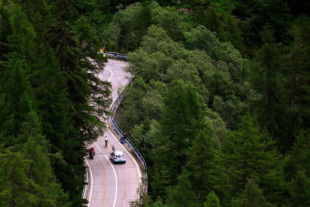 CASCATE DEL TOCE ITALY JULY 05 Georgia Williams of New Zealand and Team BikeExchange during the 32nd Giro dItalia Internazionale Femminile 2021 Stage 4 a 112km Individual Time Trial from Fondovalle to Cascate Del Toce 1714m ITT Forest Landscape GiroDonne UCIWWT on July 05 2021 in Cascate Del Toce Italy Photo by Luc ClaessenGetty Images