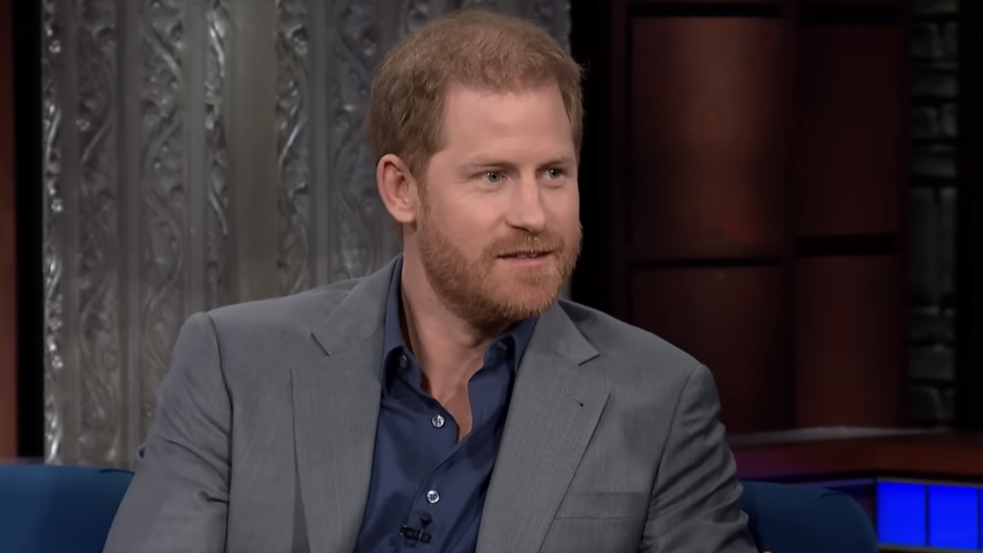 Prince Harry talks about writing his memoir, Spare, while on The Late Show with Stephen Colbert.