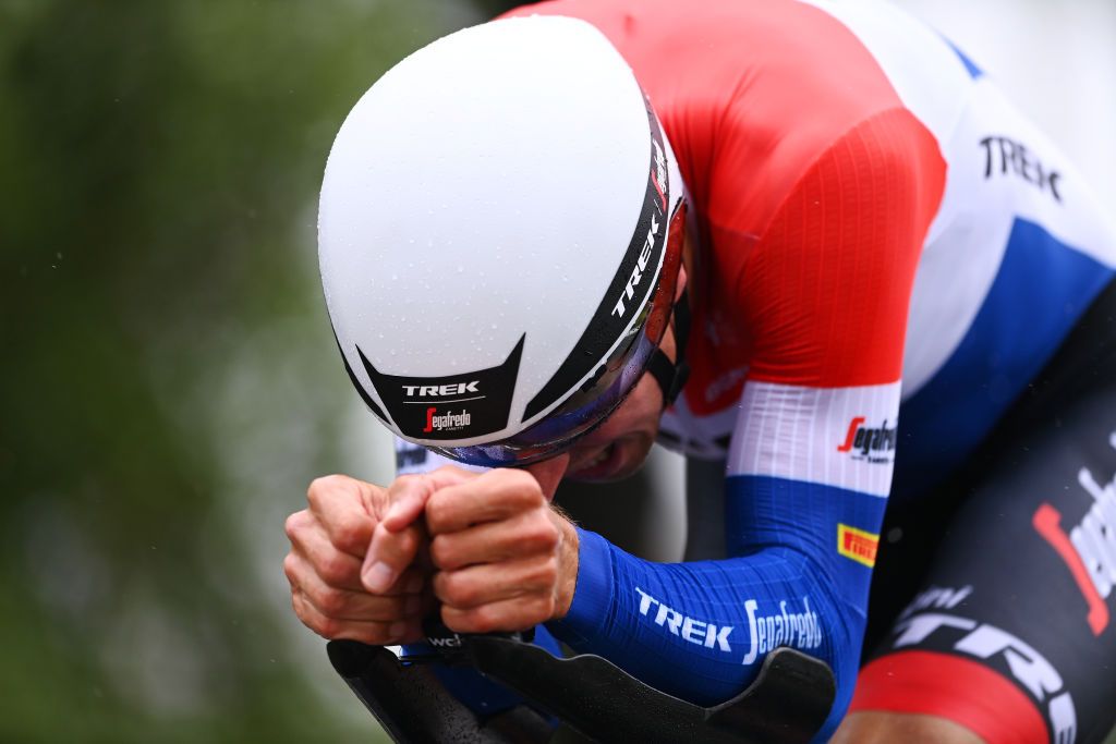 Riders competing in a individual time trial on stage 9 of the 2023 Giro d'Italia