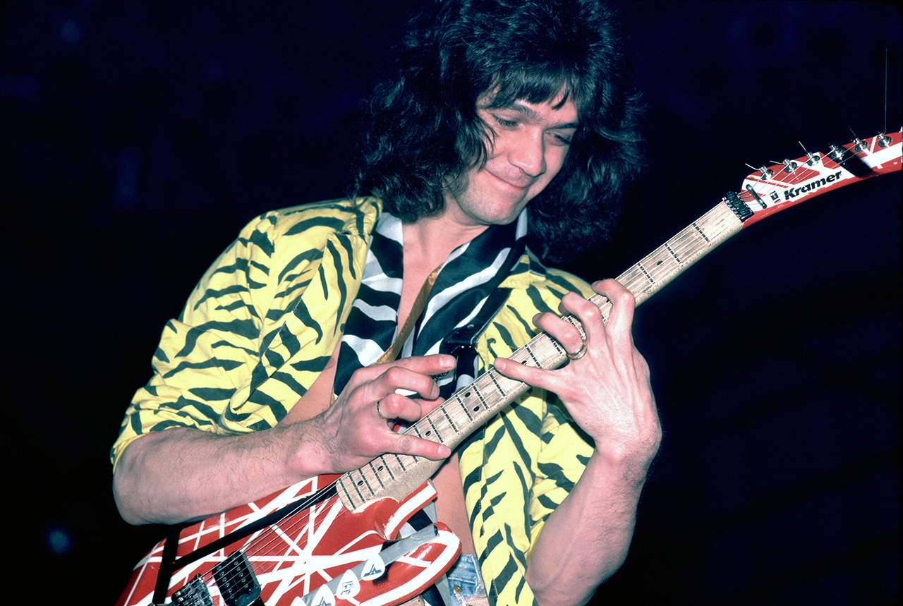 Eddie Van Halen, pictured onstage on January 18, 1984