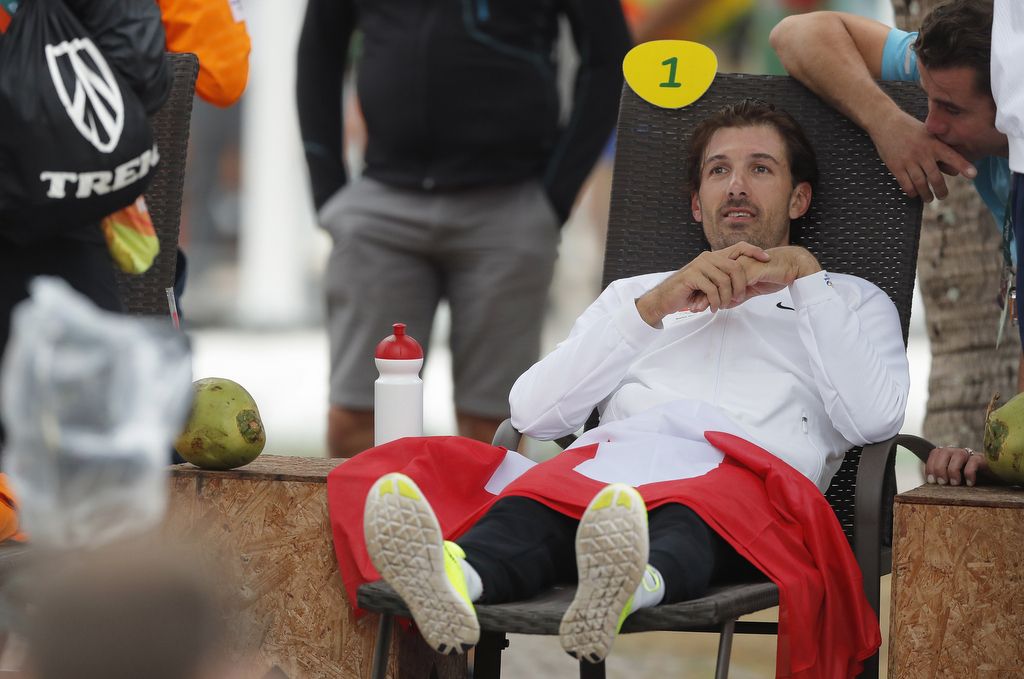 A very relaxed Fabian Cancellara after winning his second olympic Games time trial gold medal