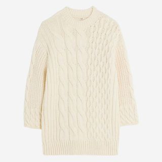 river island cable knit cream jumper flat lay