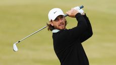 Tommy Fleetwood hits a shot at the 2024 Scottish Open