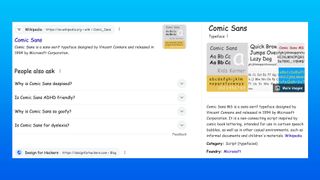 I know you hate it, but you must type Comic Sans into Google right now