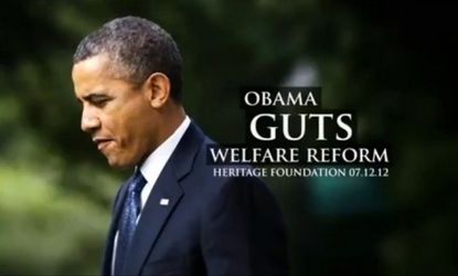A screen shot of an Aug. 20 Mitt Romney ad