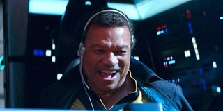 Star Wars: The Rise of Skywalker Lando piloting The Falcon and laughing gleefully