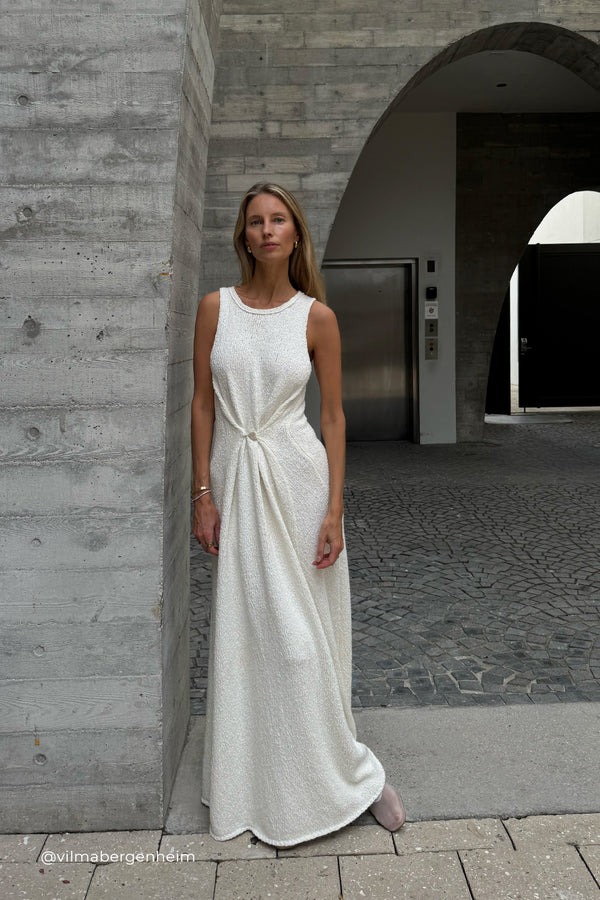 Almeena Crinkled Square-Neck Maxi Dress