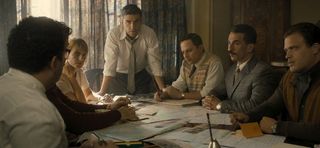 Operation Finale Oscar Isaac Melanie Laurent Nick Kroll Mosad Agents Gather To Discuss Their Mission