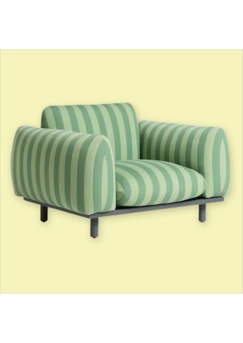 Made.com | Green Stripe Samaya Outdoor Garden Lounge Chair