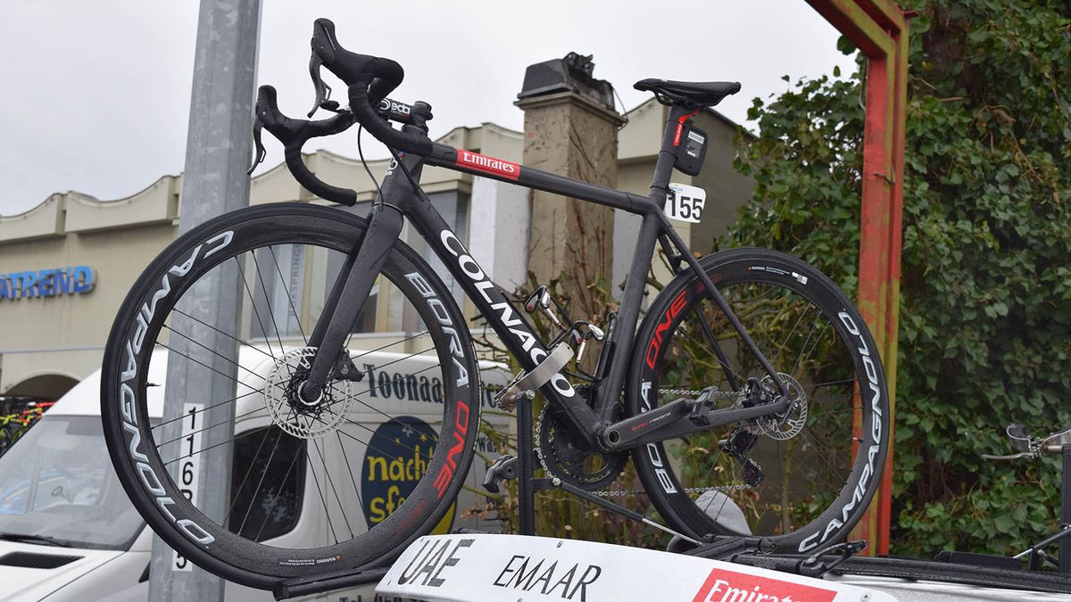 UAE Team Emirates' 20-year-old sprint sensation Jasper Philipsen raced Kuurne aboard a Colnago C64 Disc