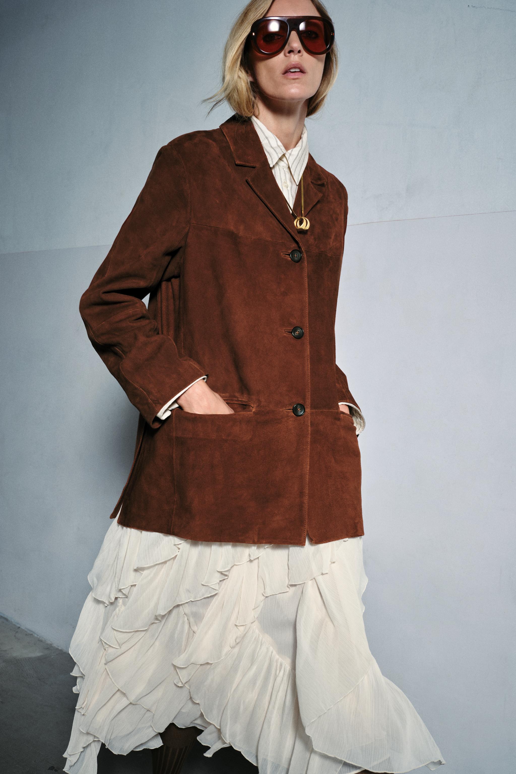 Zw Collection Limited Edition Oversized Suede Leather Blazer