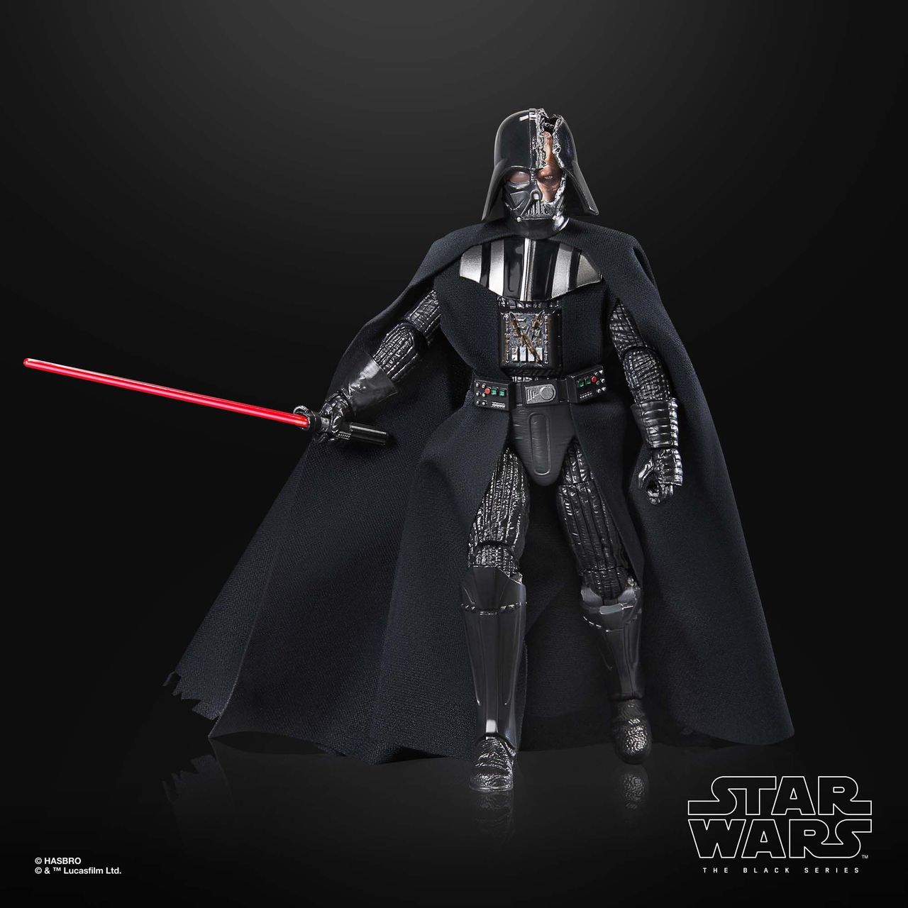 Star Wars The Black Series Darth Vader (Duel's End) action figure on a dark background
