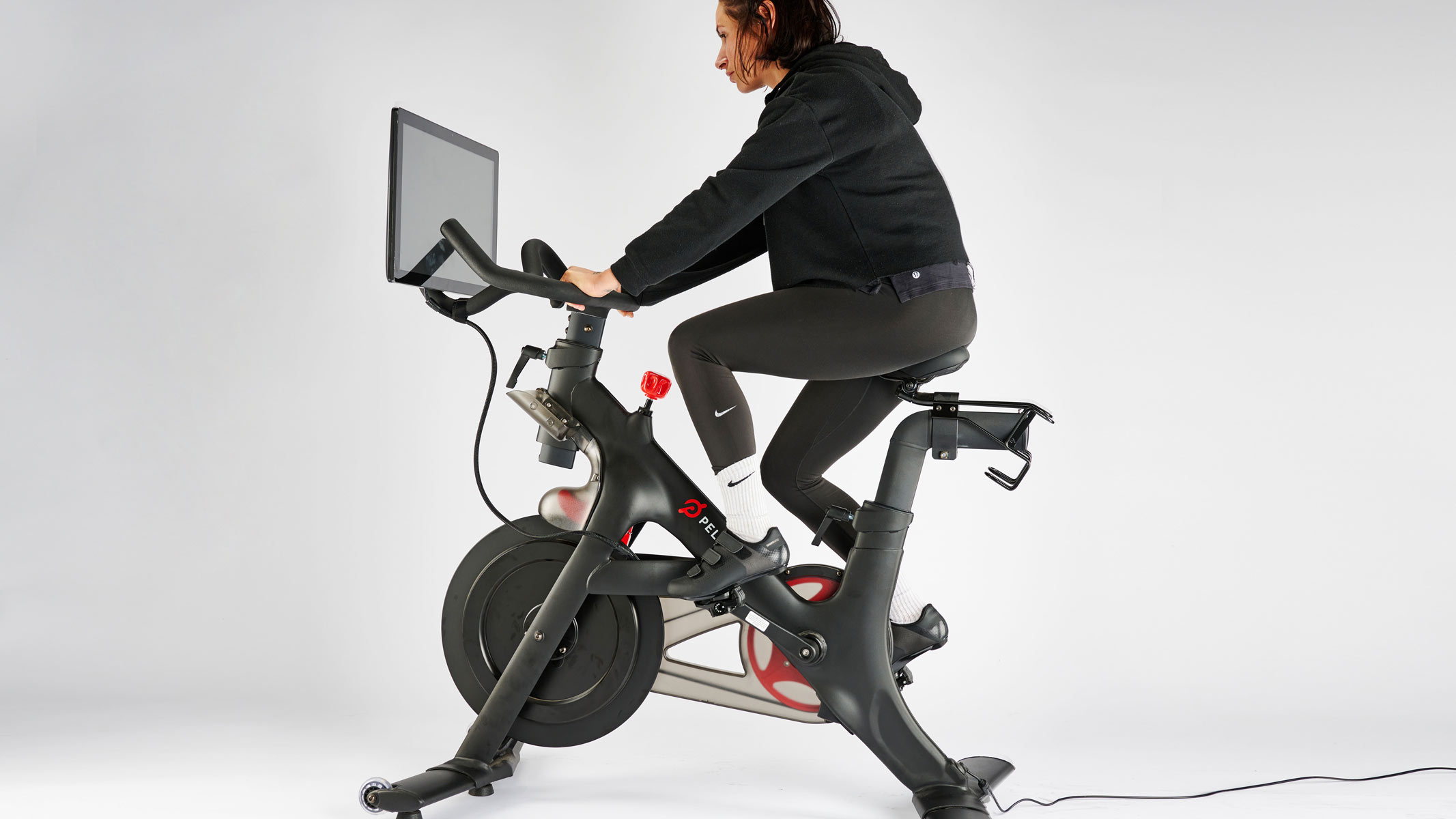 Sam Hopes testing the Peloton bike