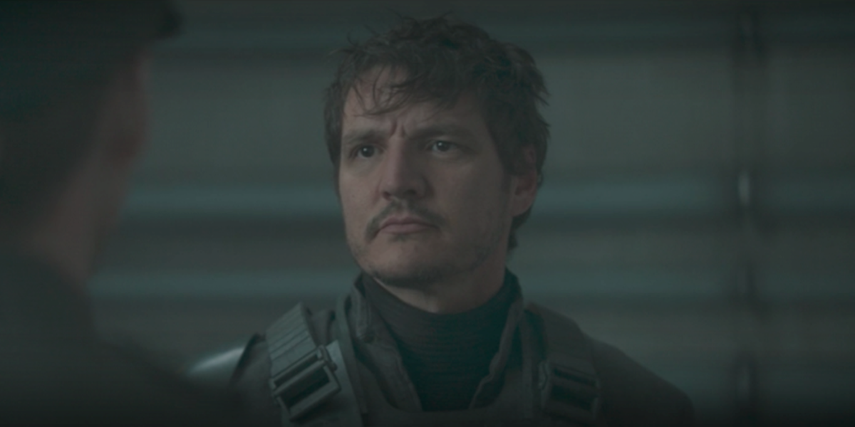 the mandalorian mando pedro pascal unmasked disney+ star wars screenshot