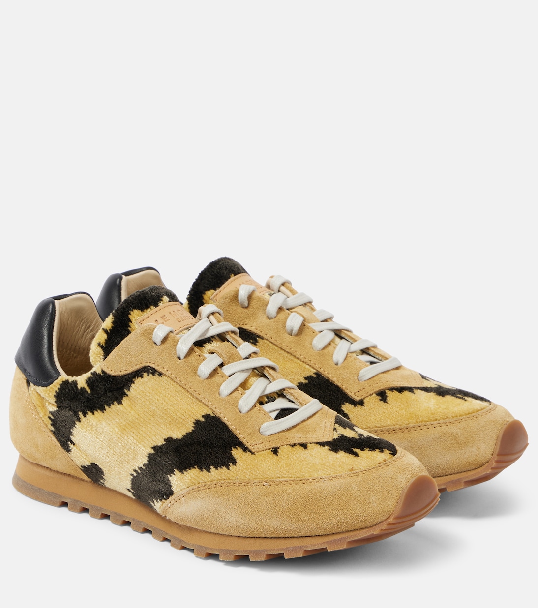 Slim Runner Velvet and Suede Sneakers