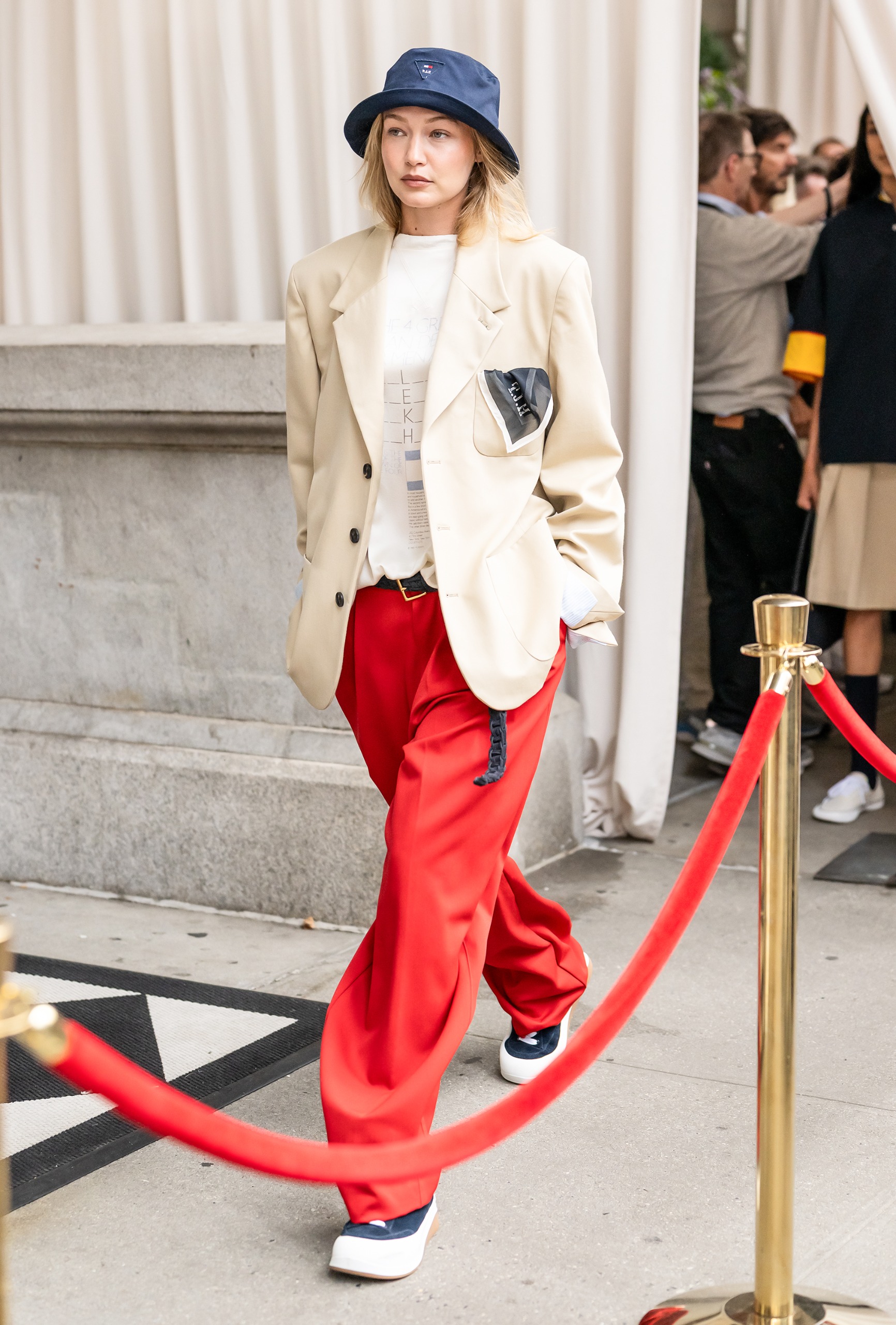 The red color trend on the street style scene at New York Fashion Week Spring/Summer 2027