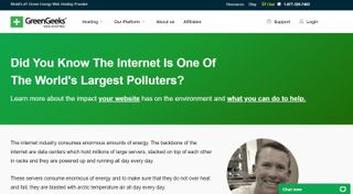 GreenGeeks' webpage discussing its environmental credentials