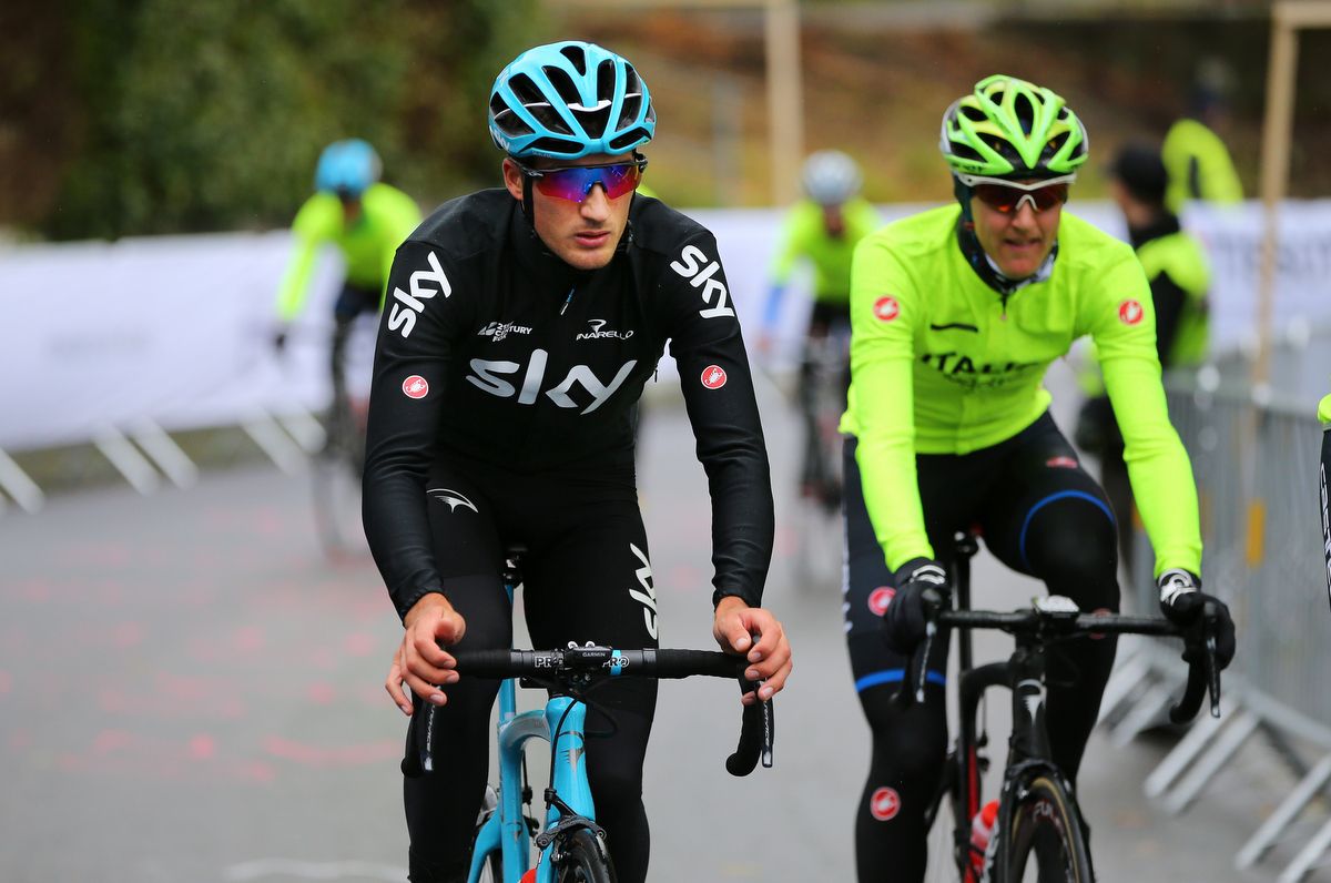 Italian Gianni Moscon on his custom Pinarello