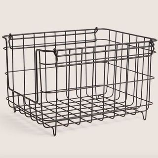 black wire kitchen storage basket 