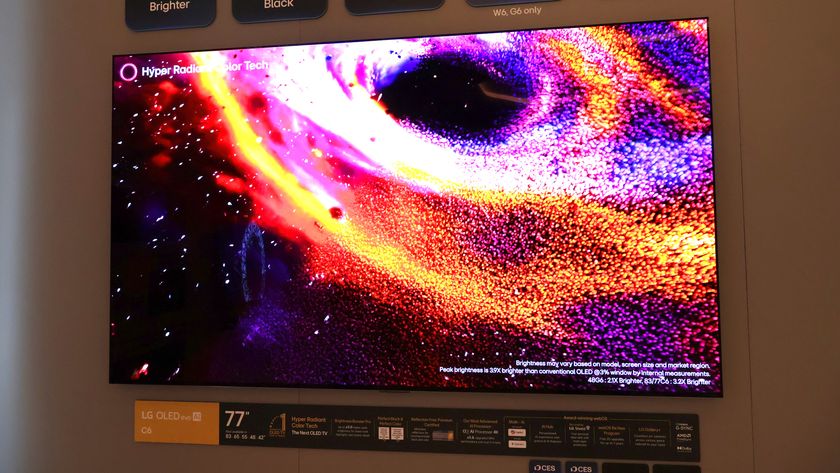 The LG C6 OLED on a wall at LG's demo suite at CES 2026.