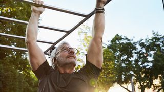 Senior man exercising outdoors