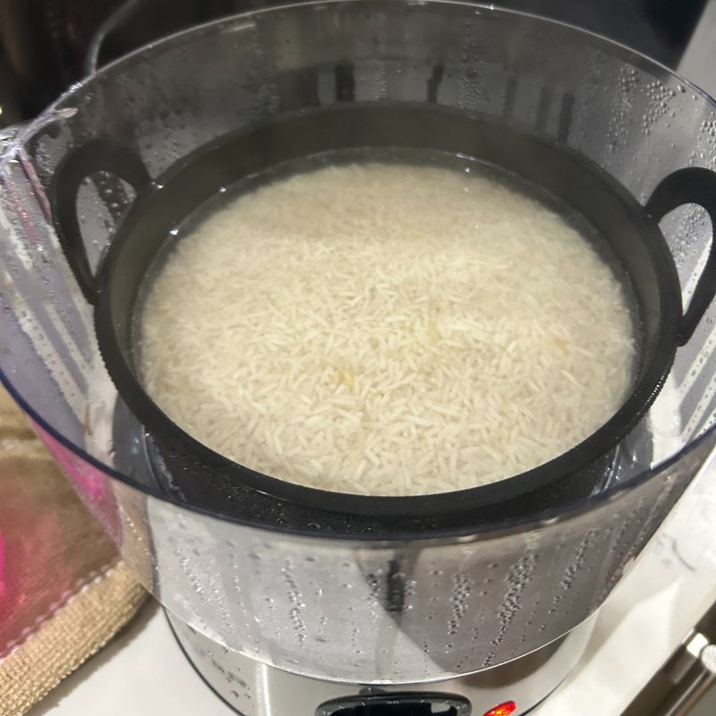 Salter 3 Tier Electric Food Steamer cooking rice