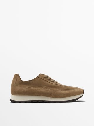 Massimo Dutti, weiche, geteilte Wildleder-Sneaker