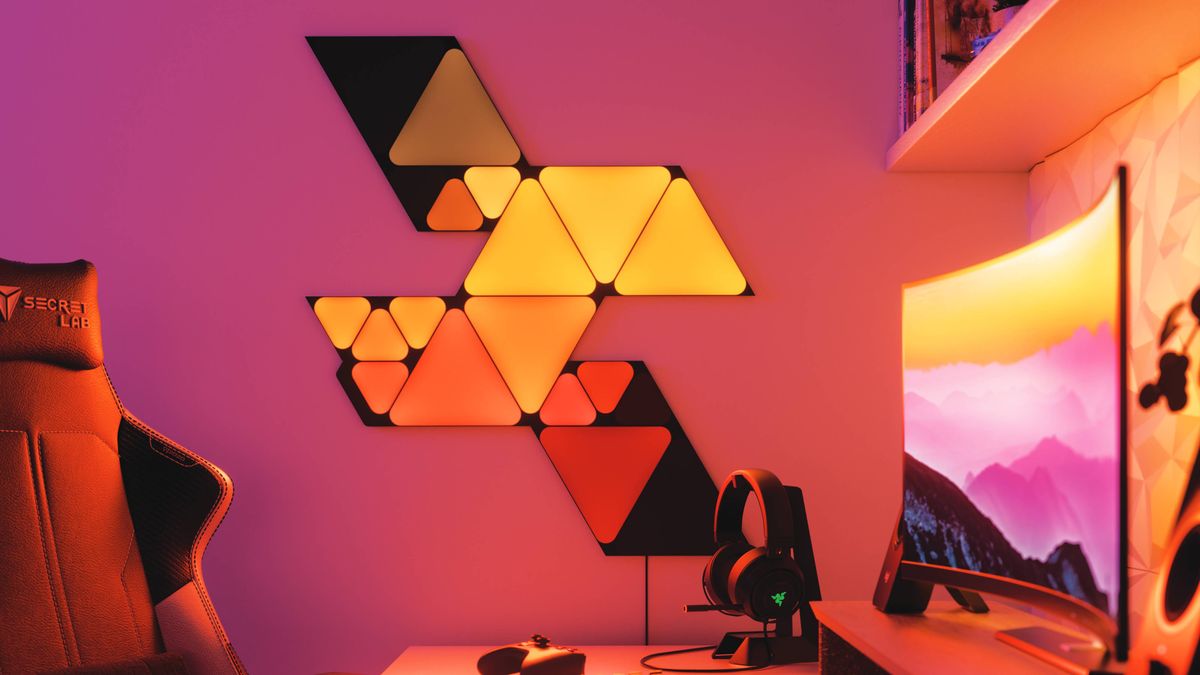 Nanoleaf Ultra Black Shapes triangle smart light panels 