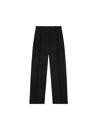 Women's Cotton Tailored Trousers—black