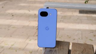 The Google Pixel 10a in the Lavender colorway.