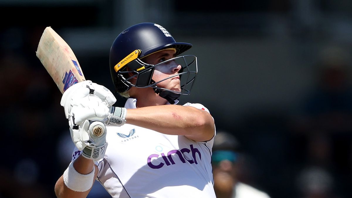 Jacob Bethell of England bats during day four of the First Test match in the series between New Zealand and England ahead of the 2nd Test