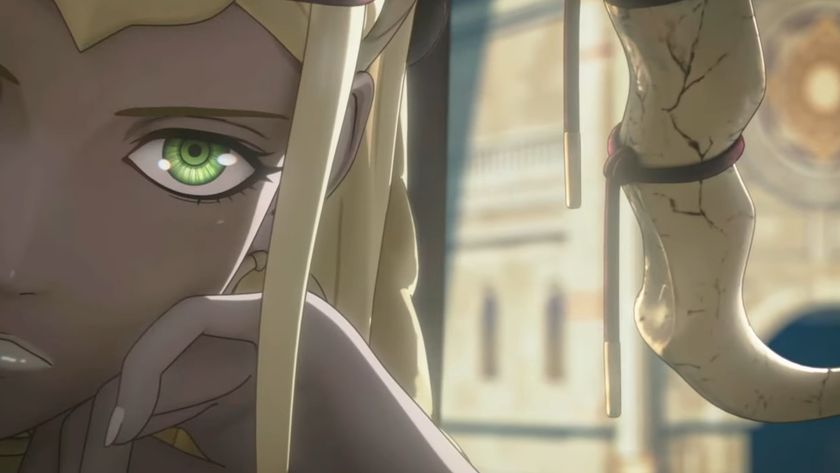 A screenshot of a character looking bored during a cutscene in the trailer for Fire Emblem: Fortune&#039;s Weave