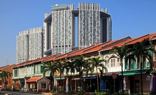 seven slim towers and two communal sky gardens.