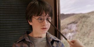 Harry Potter (Daniel Radcliffe) is amazed to see his glasses fixed