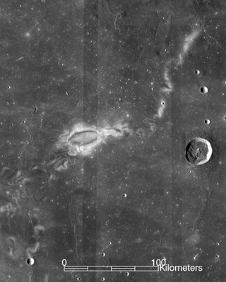 This image from NASA's Lunar Reconnaissance Orbiter shows the Reiner Gamma lunar swirl.