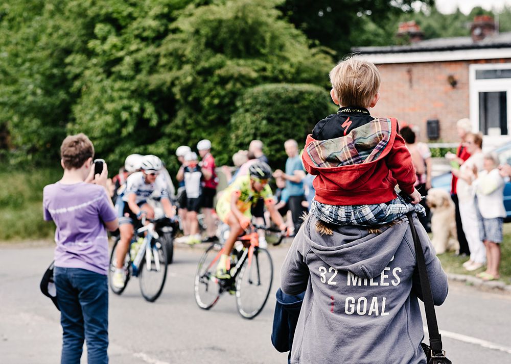 Aviva Women's Tour fans watch the race from the side of the road