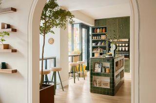 Cafe in Sage + Sound New York wellness space
